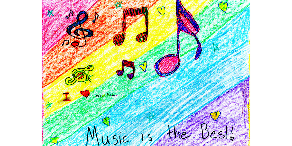 Student artwork "music is the best"